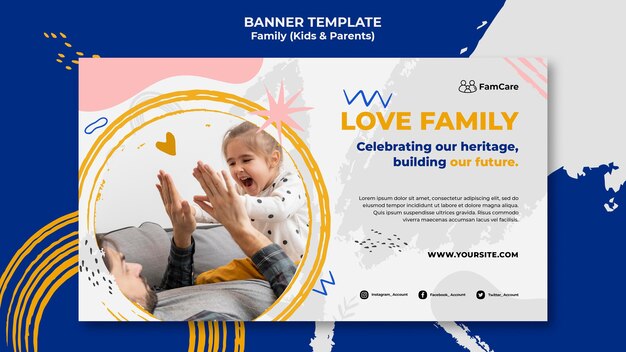Family time banner template