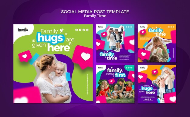 Family time concept social media post template