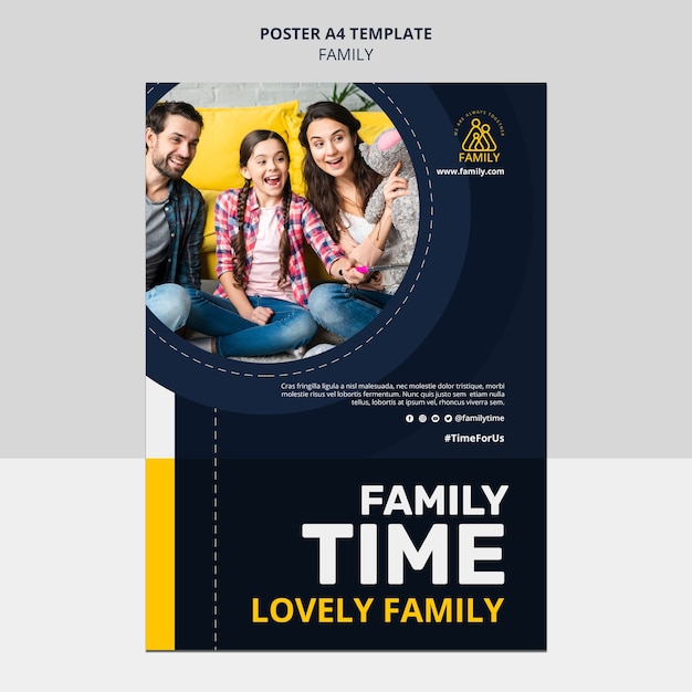 family time vertical poster template