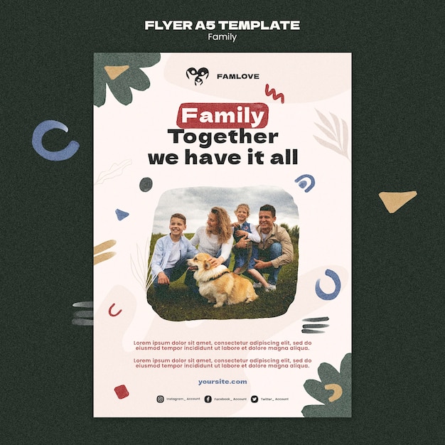 Family together flyer template