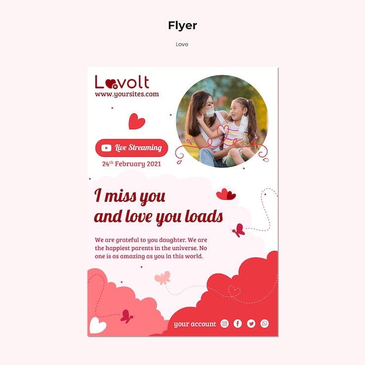 Free PSD family vertical print template