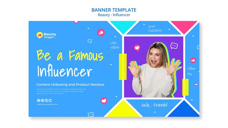 Free PSD famous influencer  banner template
