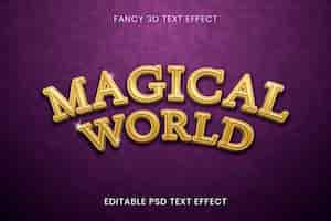 Free PSD fancy 3d gold text effect psd template