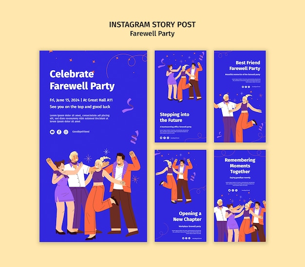 Free PSD farewell party template design