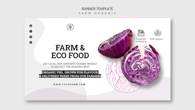 Free PSD farm organic banner template