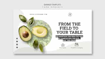 Free PSD farm organic horizontal banner template