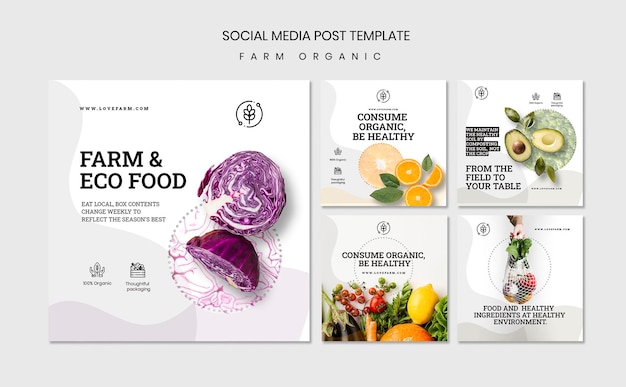 Farm organic social media post template