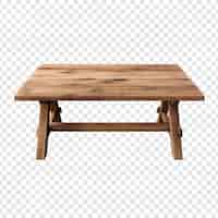 Free PSD farmhouse table isolated on transparent background