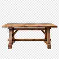 Free PSD farmhouse table isolated on transparent background