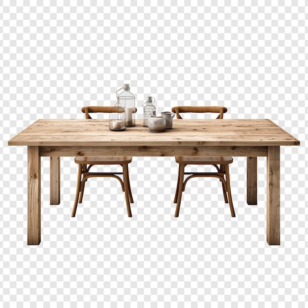 Free PSD farmhouse table isolated on transparent background