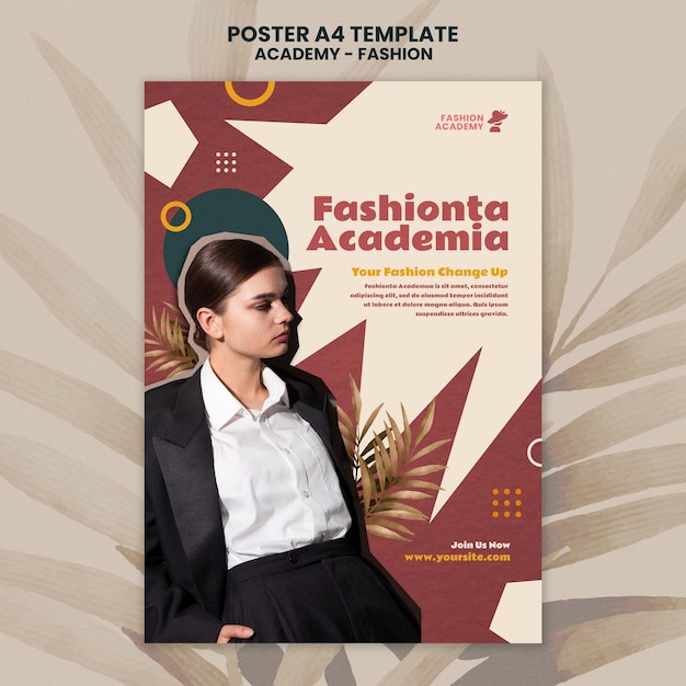 Modello di progettazione del poster dell'accademia di moda