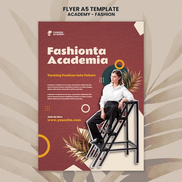 PSD gratuito modello di progettazione del poster dell'accademia di moda