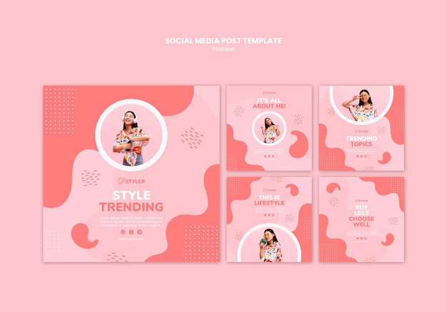 Free PSD fashion ad social media post template