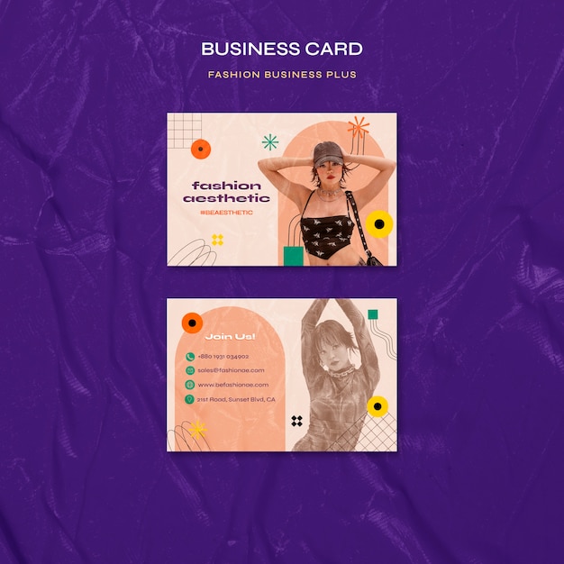 Free PSD fashion aesthetic business card template