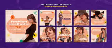 Free PSD fashion aesthetic instagram posts template