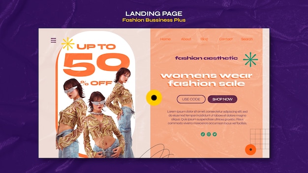 Fashion aesthetic landing page  template