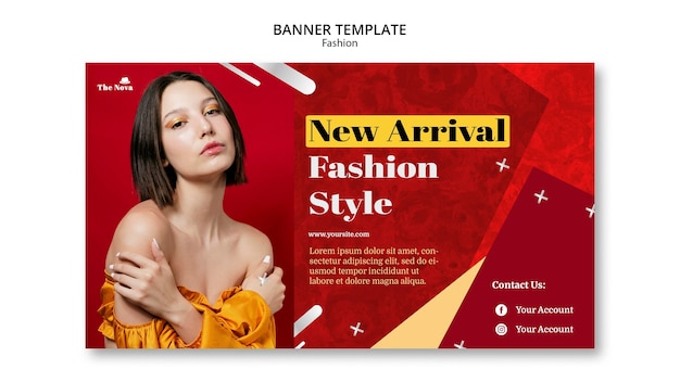 Fashion banner template with photo
