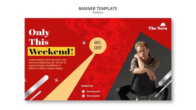 Fashion banner template with photo