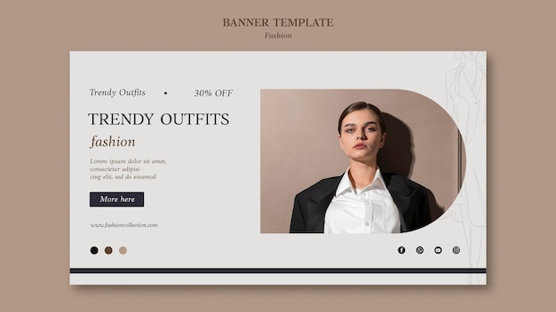 Free PSD fashion banner template with photo