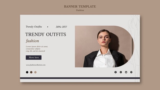 Fashion banner template with photo