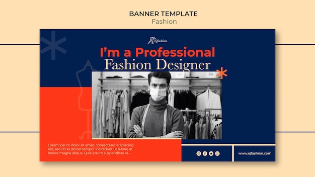 Fashion banner template with photo