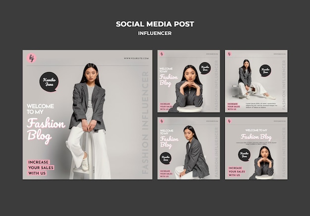 Fashion blogger social media post