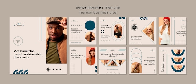 Free PSD fashion business instagram posts template