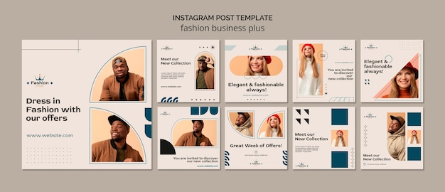 PSD gratuito modello di post di instagram di affari di moda