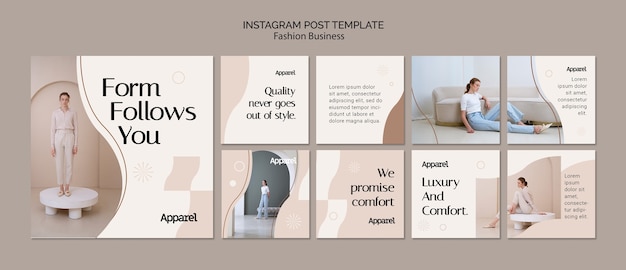 Free PSD fashion business instagram posts template