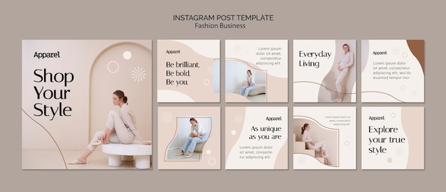 무료 PSD 패션 비즈니스 instagram 게시물