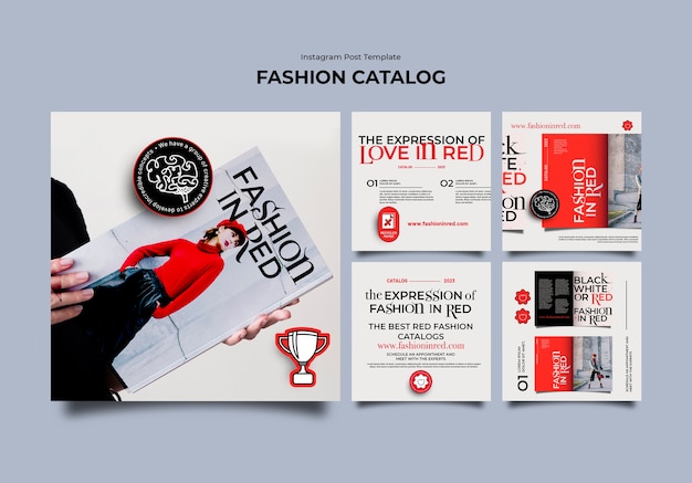 Бесплатный PSD Дизайн шаблонов модного каталога