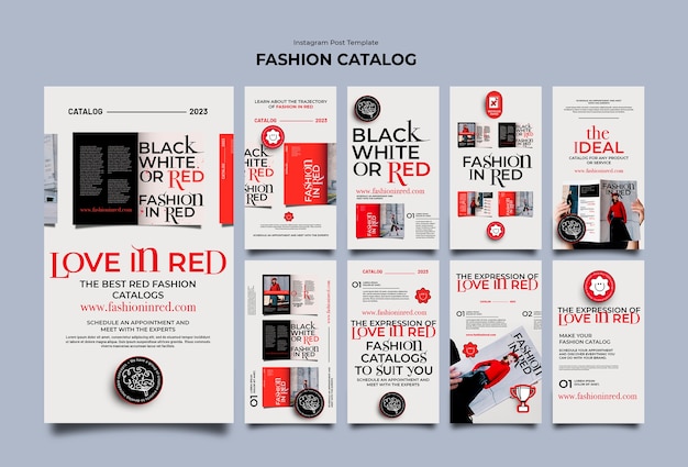 PSD gratuito progettazione di modelli di cataloghi di moda