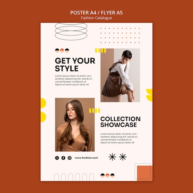 PSD gratuito modello di poster del catalogo di moda