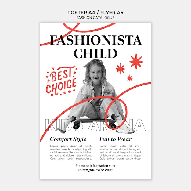 PSD gratuito progettazione del modello del catalogo di moda