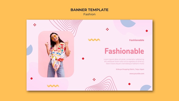 PSD gratuito modello di banner collezione di moda