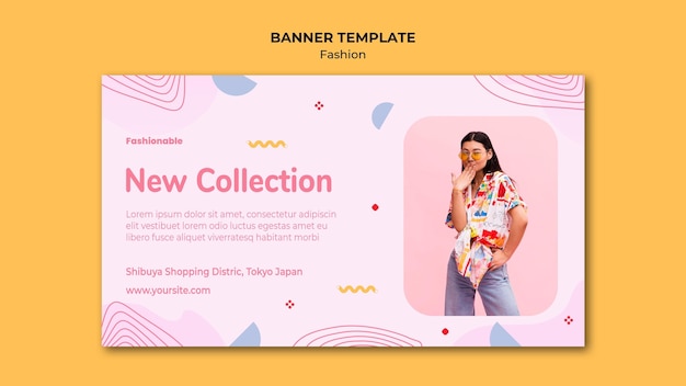 PSD gratuito modello di banner collezione di moda