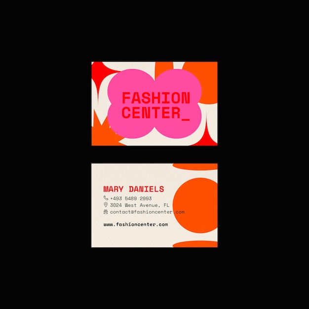 Шаблон визитной карточки для коллекции моды