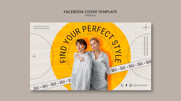 Free PSD fashion collection facebook cover  template