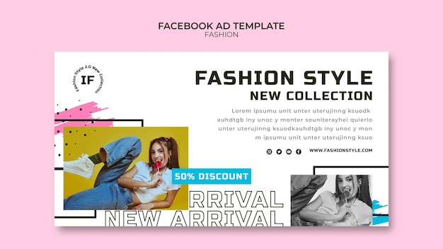 PSD gratuito modello facebook della collezione di moda