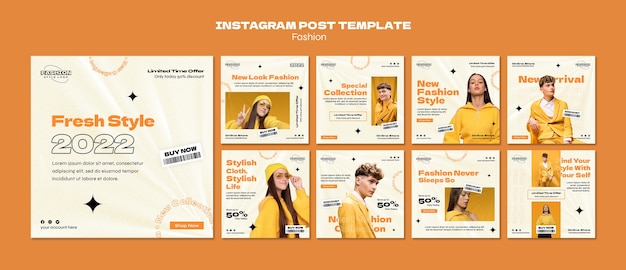 無料PSD ファッションコレクションinstagram投稿テンプレート