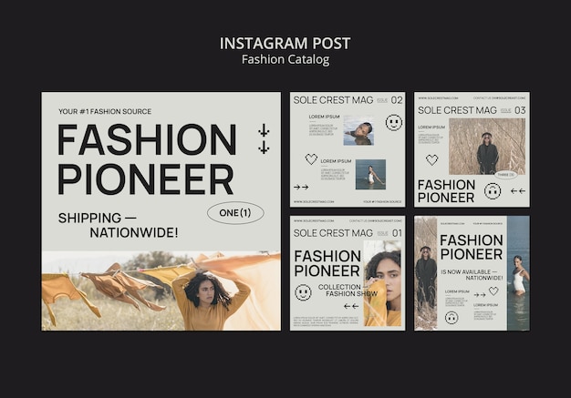 Шаблон сообщения в instagram о модной коллекции