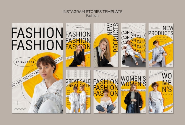 PSD gratuito storie di instagram della collezione di moda