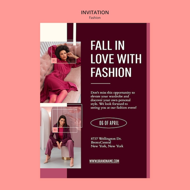 Free PSD fashion collection invitation template