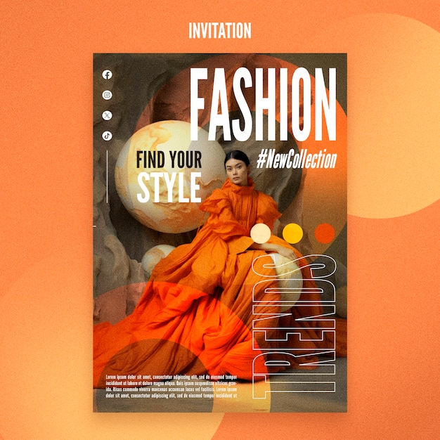 Fashion collection invitation template