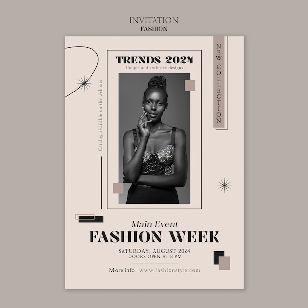 Free PSD fashion collection invitation template