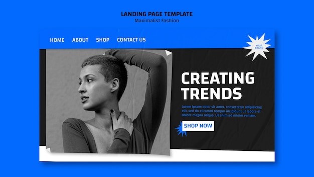 Free PSD fashion collection landing page template