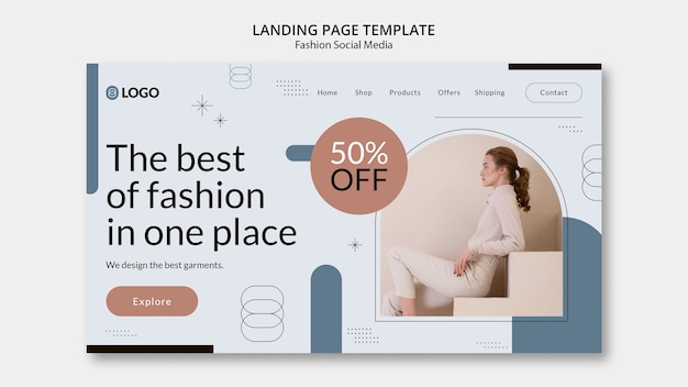 Free PSD fashion collection landing page