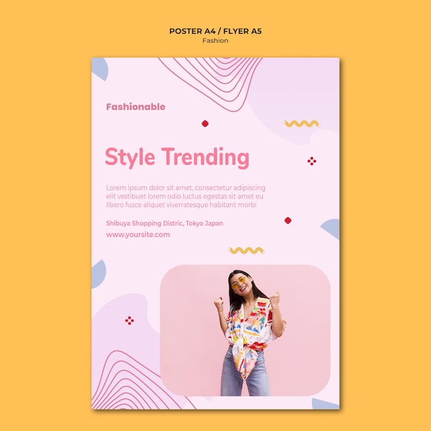 PSD gratuito modello di poster collezione di moda