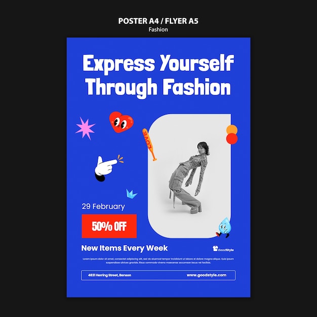 Free PSD fashion collection poster template download