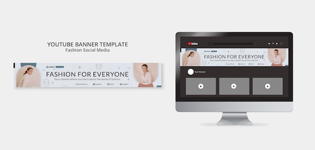 Free PSD fashion collection youtube banner